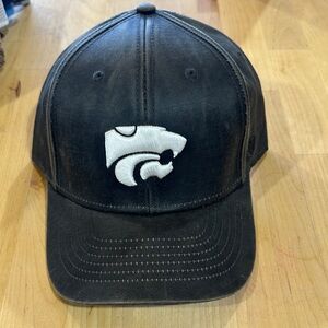 Kansas State Cap with White Logo - burnt brown